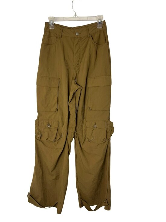 Forever 21 Pants - Forever 21 Cargo Pants Women's Small Dark Tan Belted Hem Nylon Blend Used